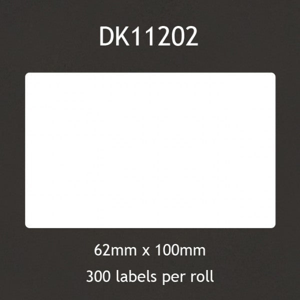Brother Compatible DK11202 Shipping Labels 62x100mm - Roll of 300 Labels