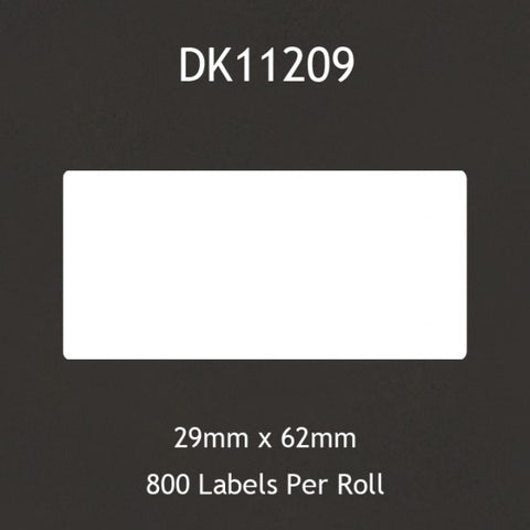 Brother Compatible DK11209 Small Address Labels 29x62mm - Roll of 800 Labels