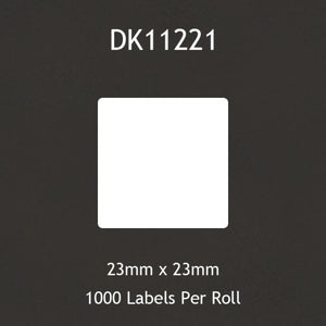Brother Compatible DK11221 Square Labels 23x23mm - Roll of 1000 Labels