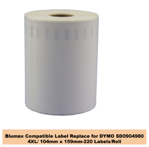 Dymo Compatible 904980 LabelWriter XLarge Shipping Labels 104mm x 159mm - Pkt of 6 Rolls - To Suit the Dymo Labelwriter 4XL Warehouse and Shipping Label Printer