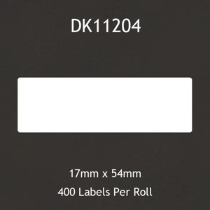 Brother Compatible DK11204 Small Multipurpose Labels 17x54mm - Roll of 400 Labels