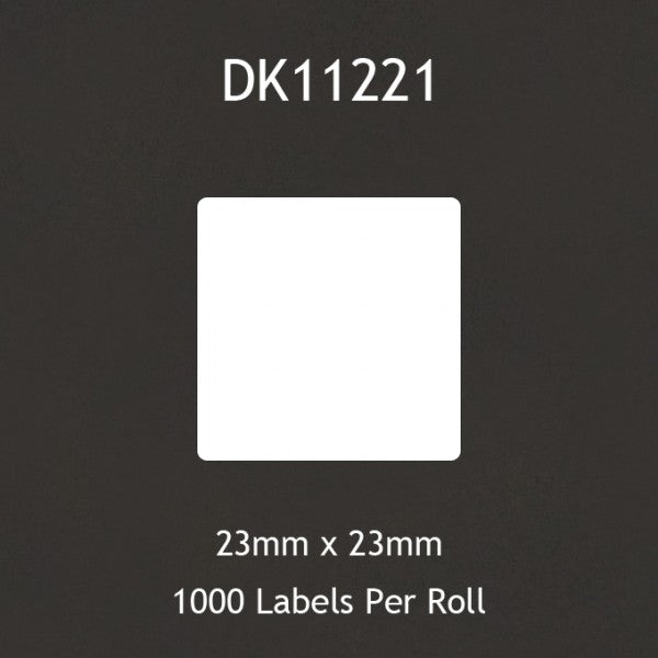 Brother Compatible DK11221 Square Labels 23x23mm - Roll of 1000 Labels